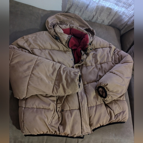 Urban Outfitters Tan Puffer Jacket Cropped Quilted Design - Picture 2 of 9